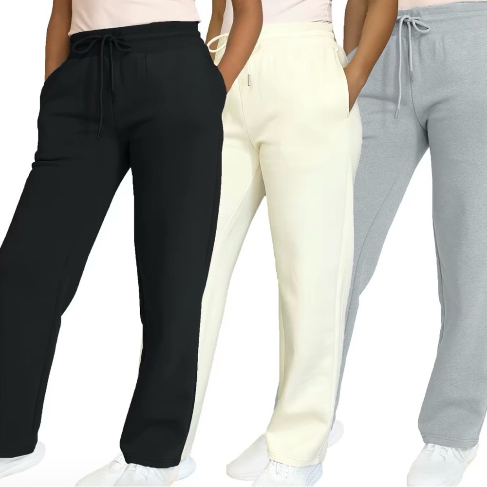 Women's Classic Drawstring Sweatpants - Black, Cream, Gray